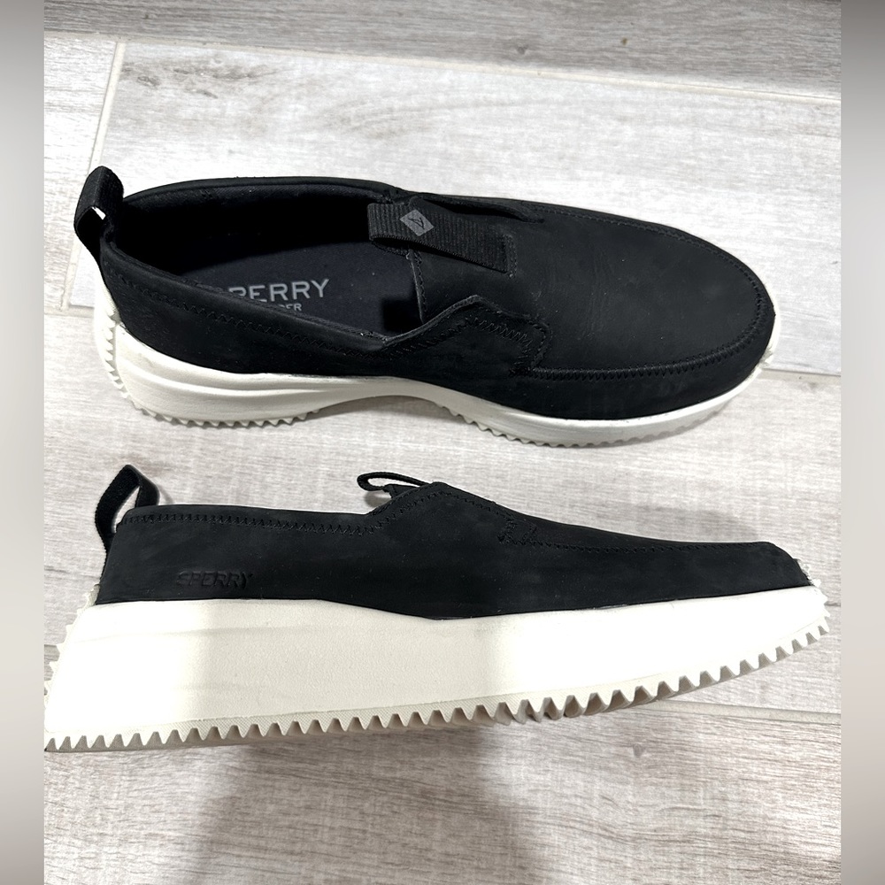 Women's black Sperry slip on shoe